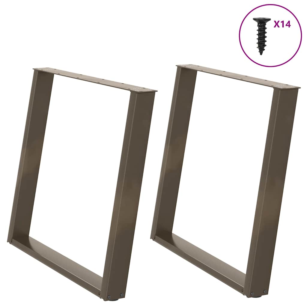 vidaXL Eettafelpoten 2 st U-vormig 80x(72-73) cm staal zwart - Aashly
