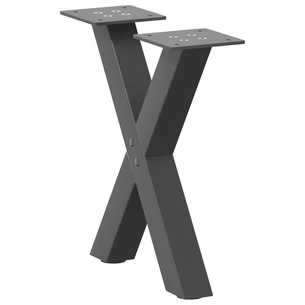 vidaXL Eettafelpoten 2 st X-vormig 50x(72-73) cm staal zwart