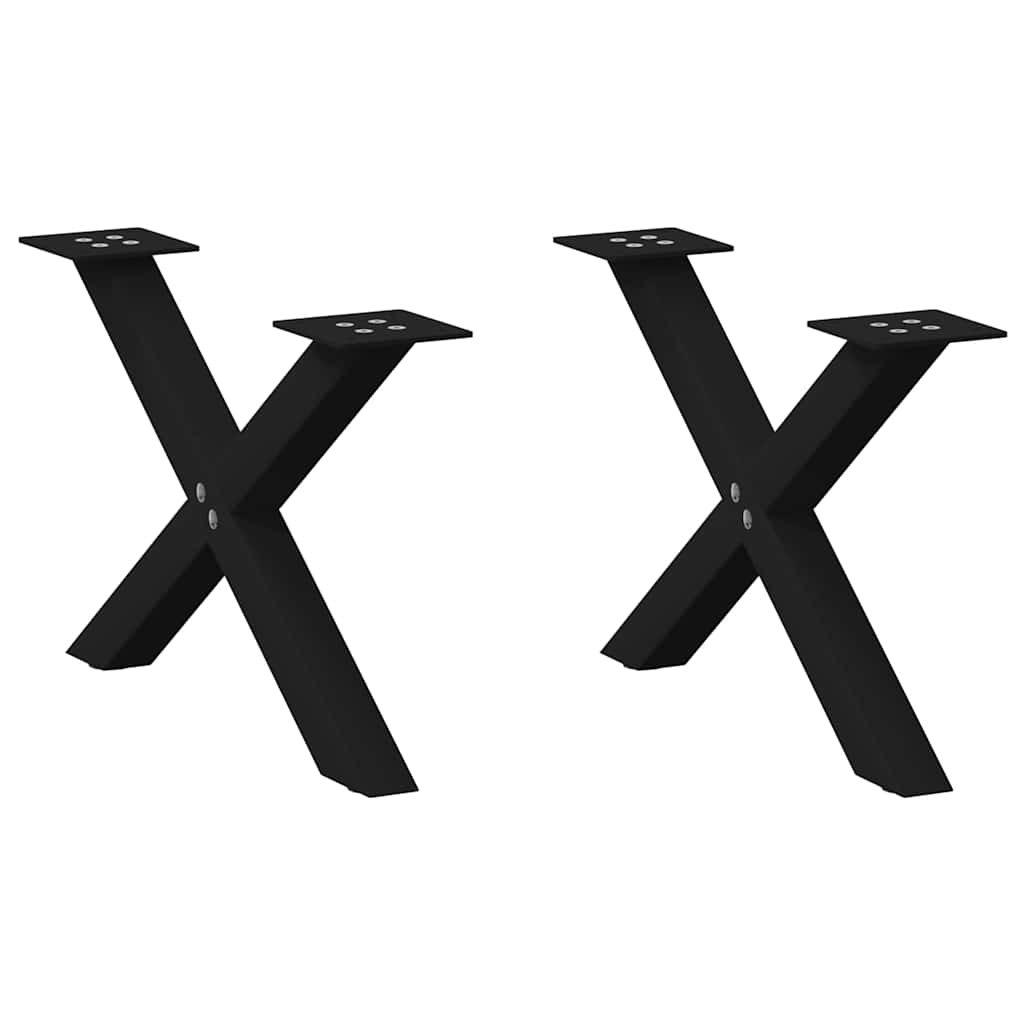 vidaXL Eettafelpoten 2 st X-vormig 50x(72-73) cm staal zwart