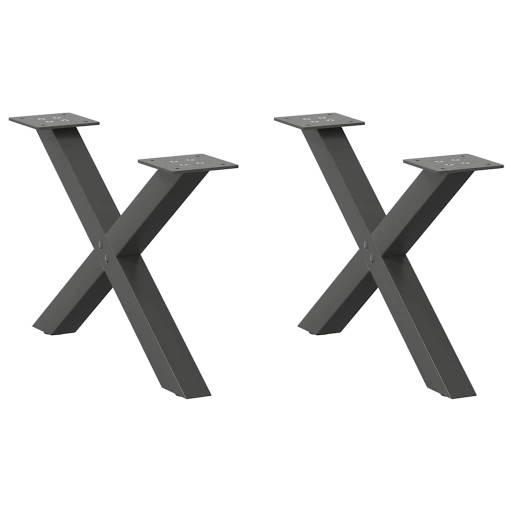 vidaXL Eettafelpoten 2 st X-vormig 50x(72-73) cm staal zwart