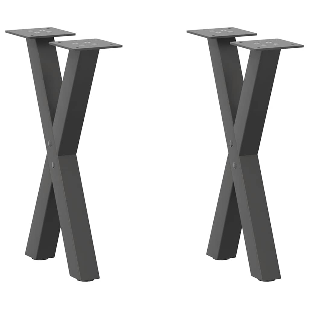 vidaXL Eettafelpoten 2 st X-vormig 50x(72-73) cm staal zwart