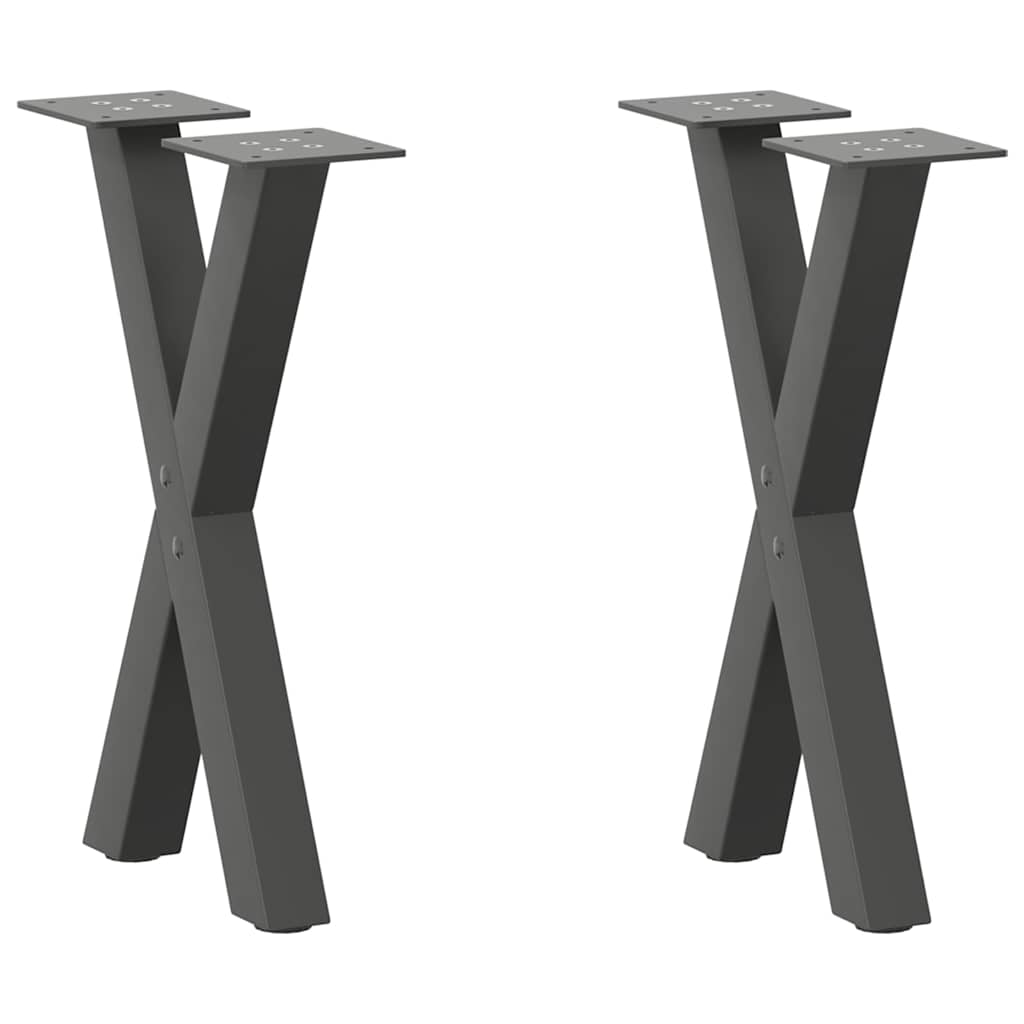 vidaXL Eettafelpoten 2 st X-vormig 50x(72-73) cm staal zwart