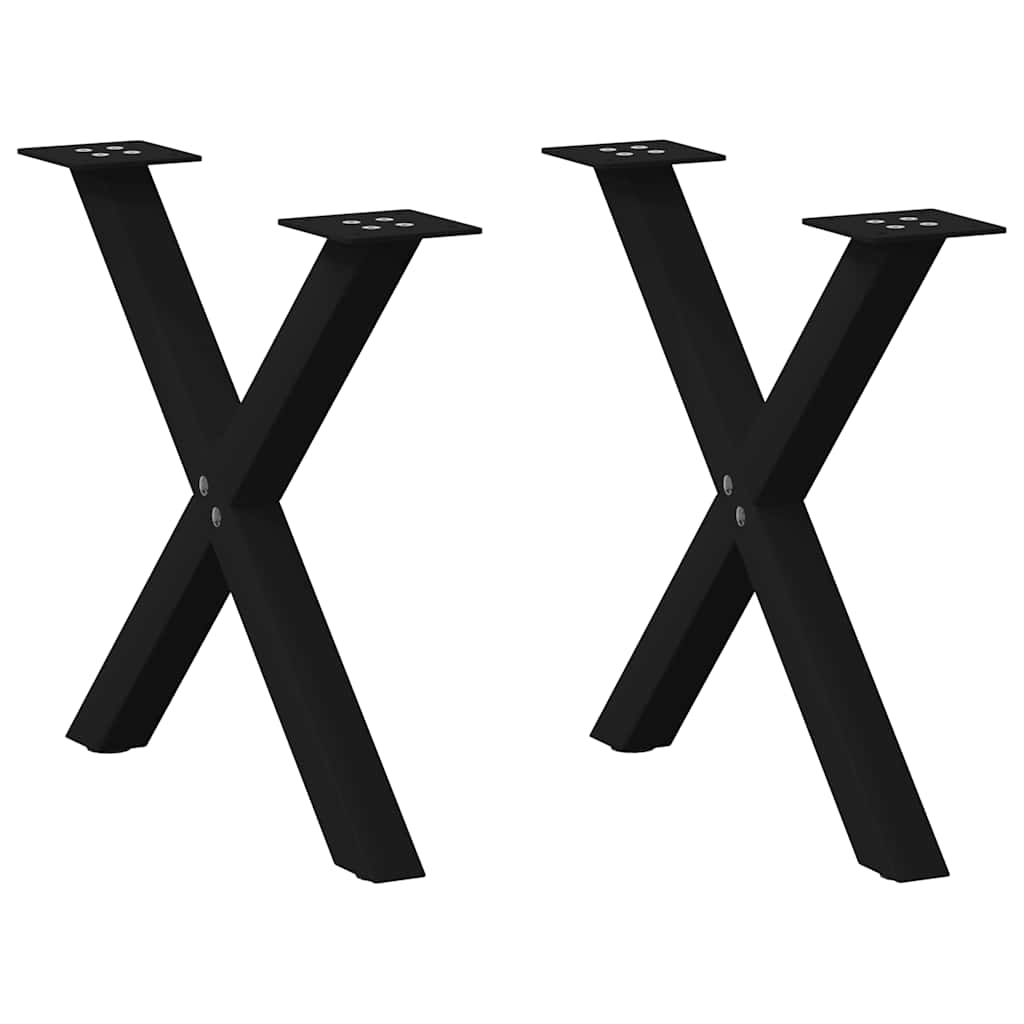 vidaXL Eettafelpoten 2 st X-vormig 50x(72-73) cm staal zwart