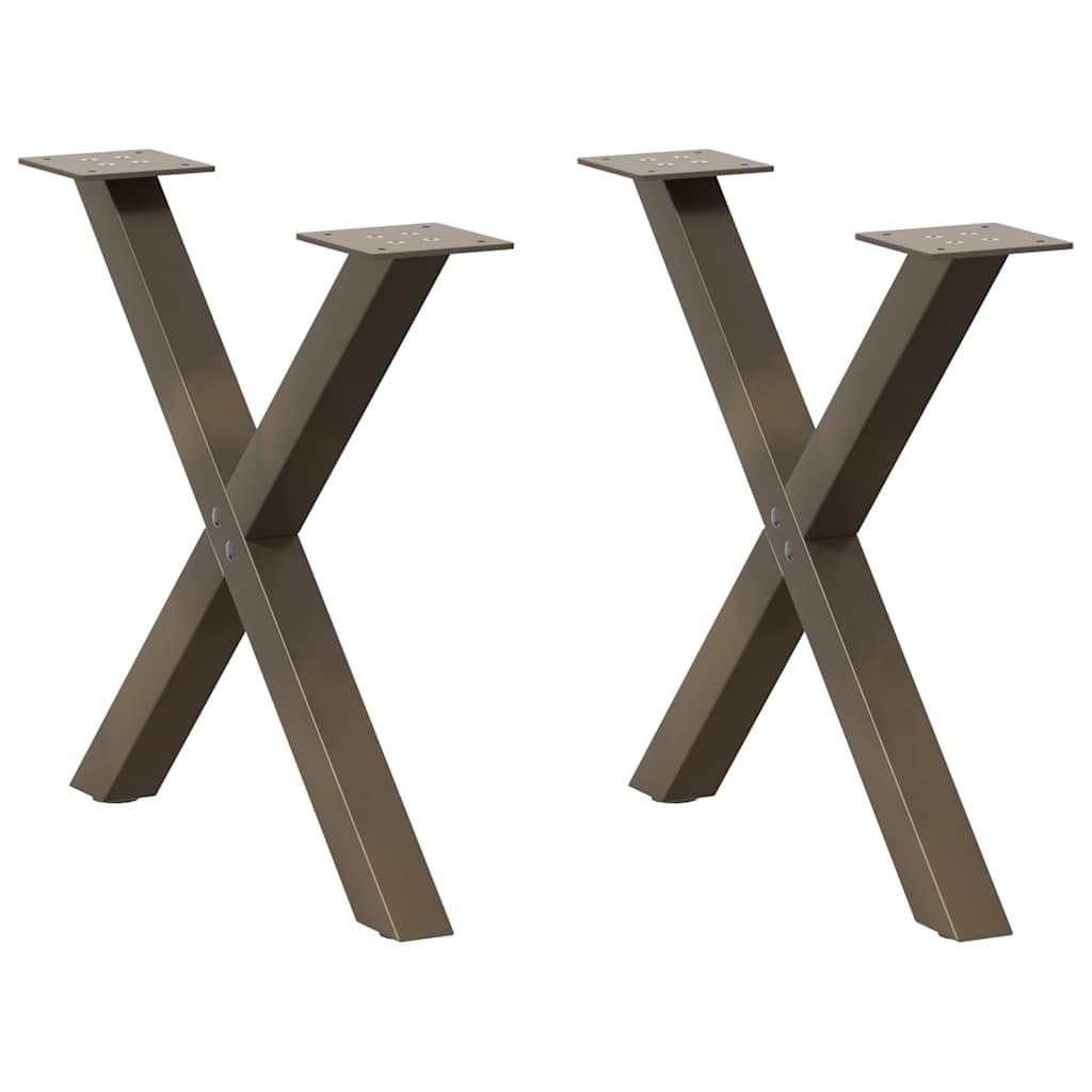 vidaXL Eettafelpoten 2 st X-vormig 50x(72-73) cm staal zwart
