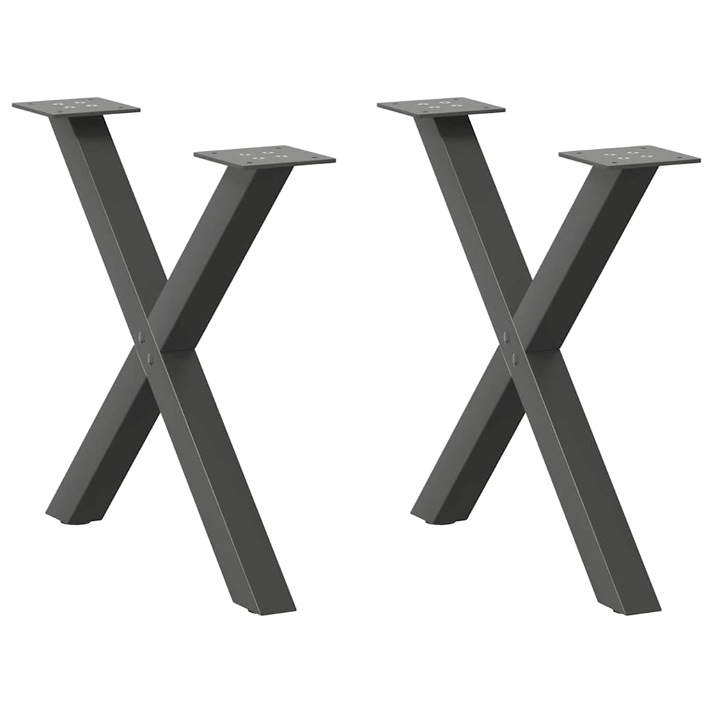 vidaXL Eettafelpoten 2 st X-vormig 50x(72-73) cm staal zwart