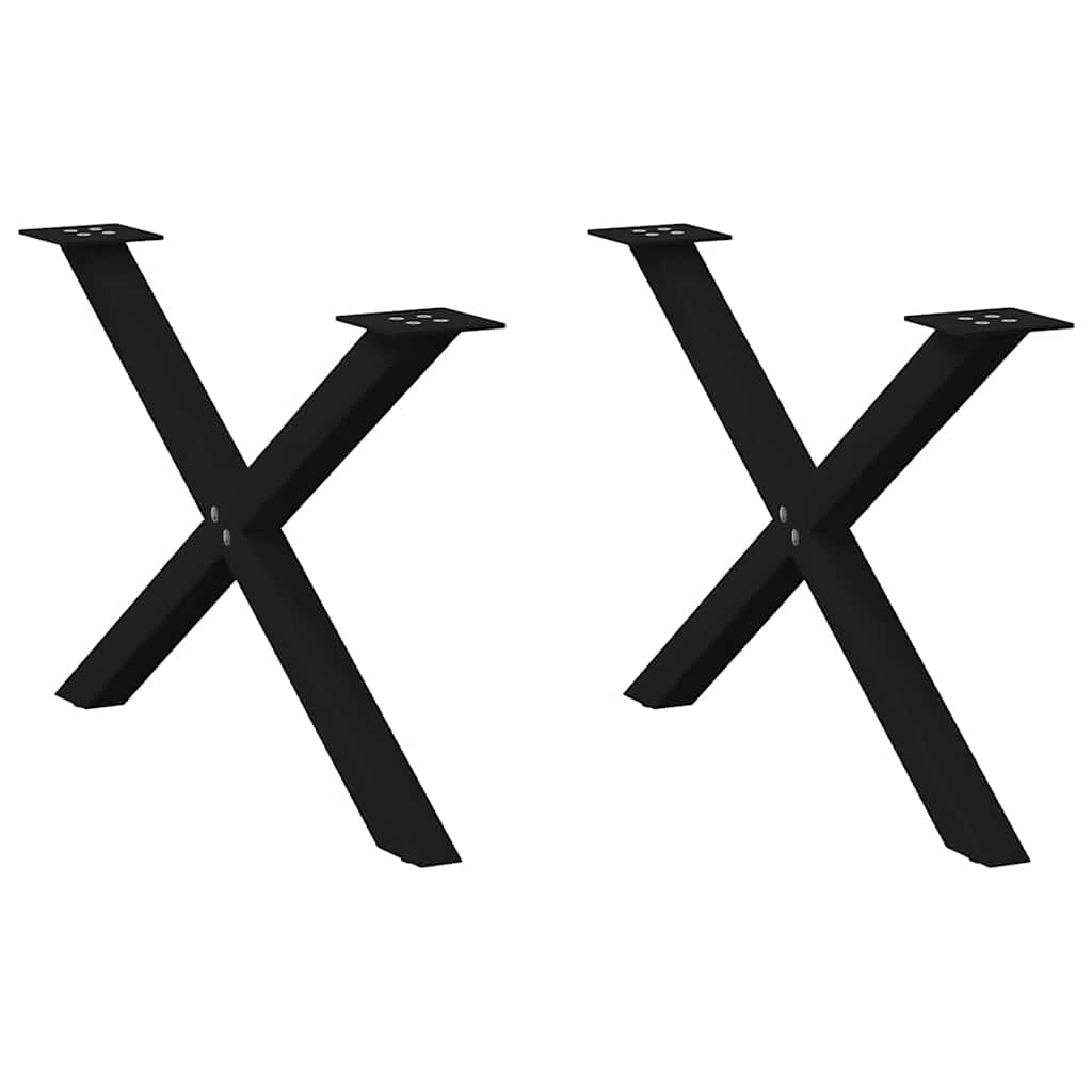 vidaXL Eettafelpoten 2 st X-vormig 50x(72-73) cm staal zwart