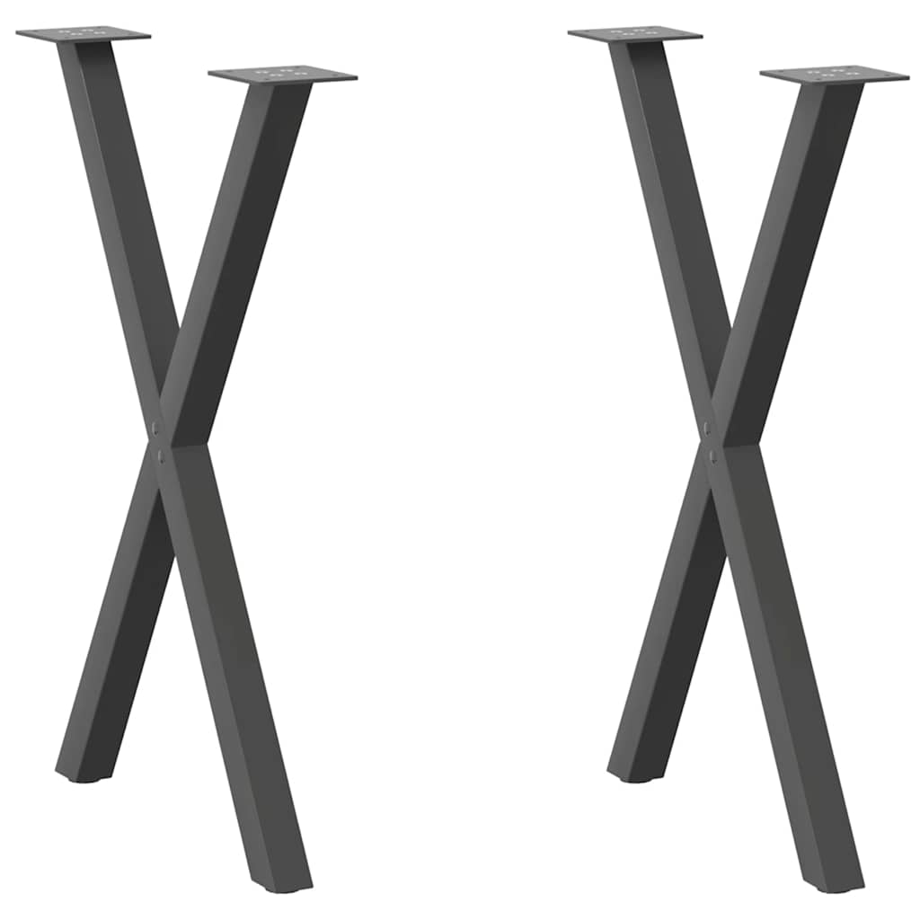 vidaXL Eettafelpoten 2 st X-vormig 50x(72-73) cm staal zwart