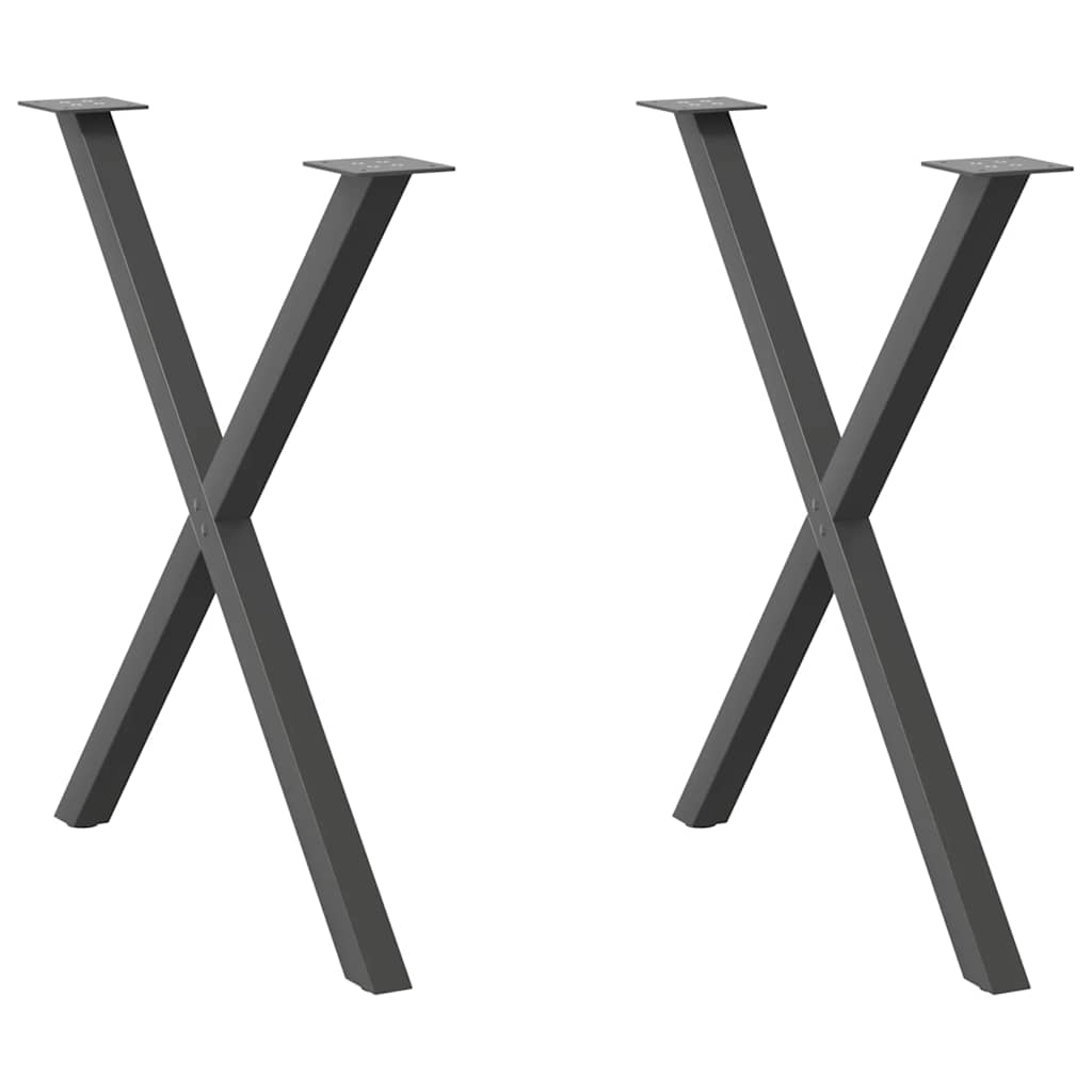 vidaXL Eettafelpoten 2 st X-vormig 50x(72-73) cm staal zwart