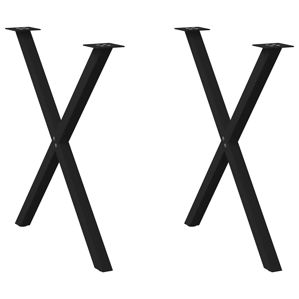 vidaXL Eettafelpoten 2 st X-vormig 50x(72-73) cm staal zwart