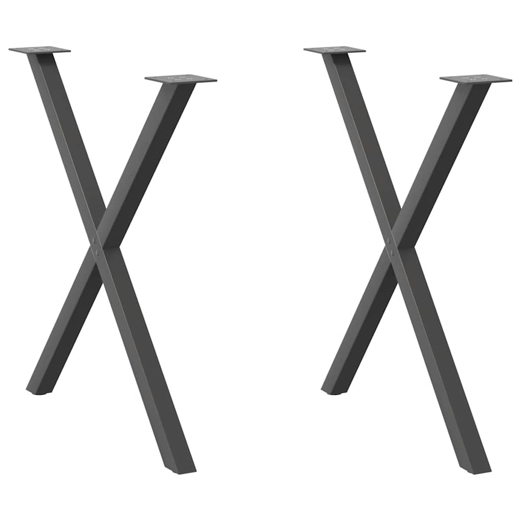 vidaXL Eettafelpoten 2 st X-vormig 50x(72-73) cm staal zwart