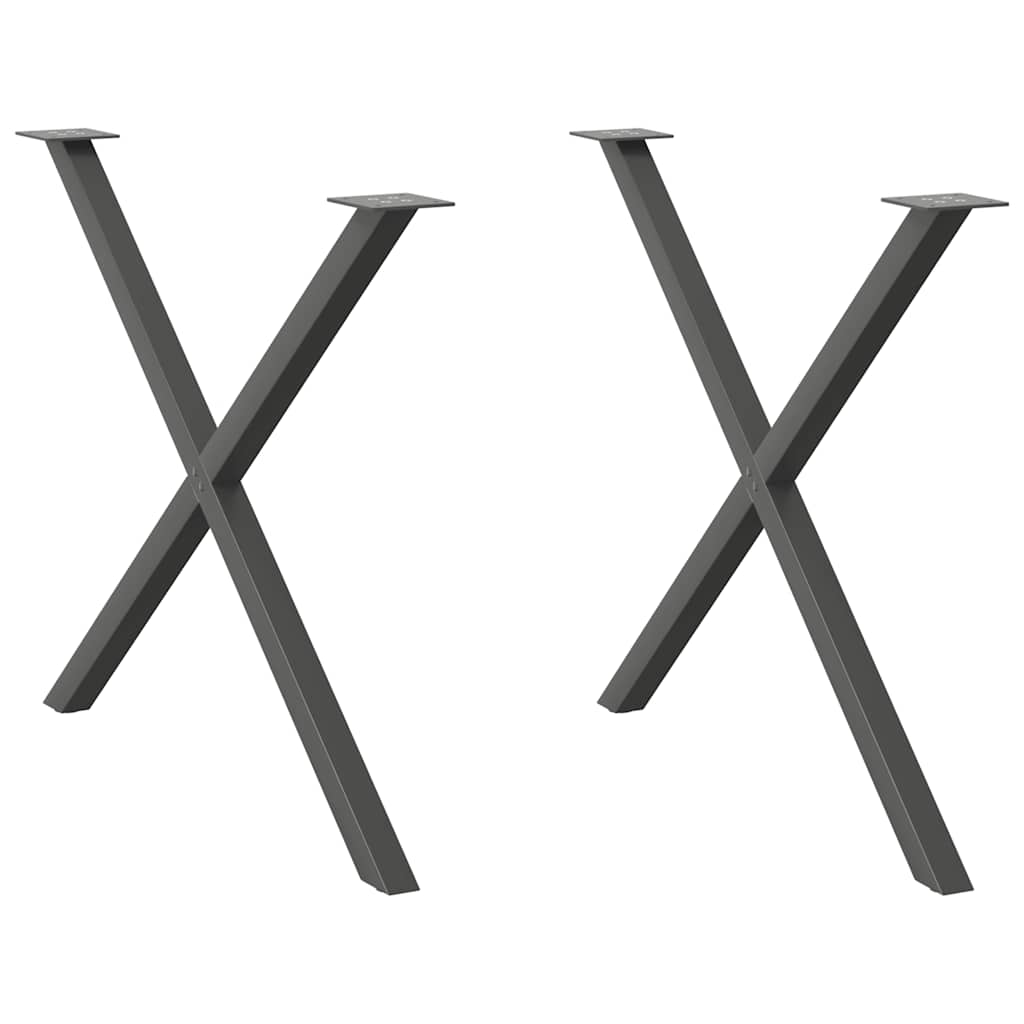 vidaXL Eettafelpoten 2 st X-vormig 50x(72-73) cm staal zwart