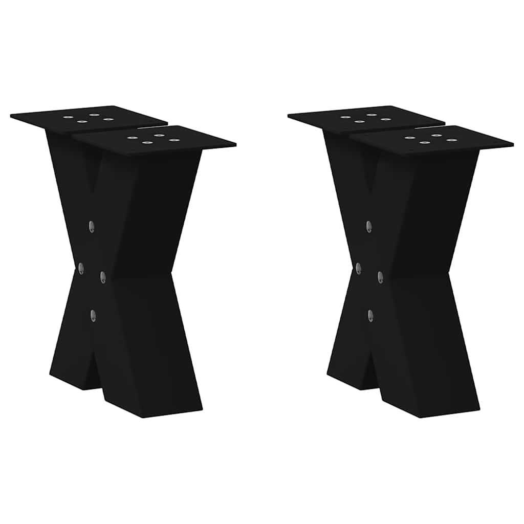 vidaXL Eettafelpoten 2 st X-vormig 50x(72-73) cm staal zwart