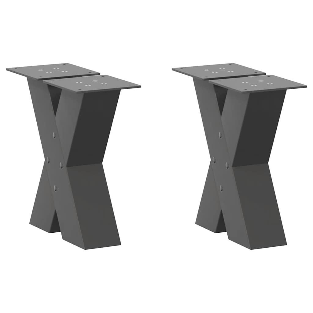 vidaXL Eettafelpoten 2 st X-vormig 50x(72-73) cm staal zwart