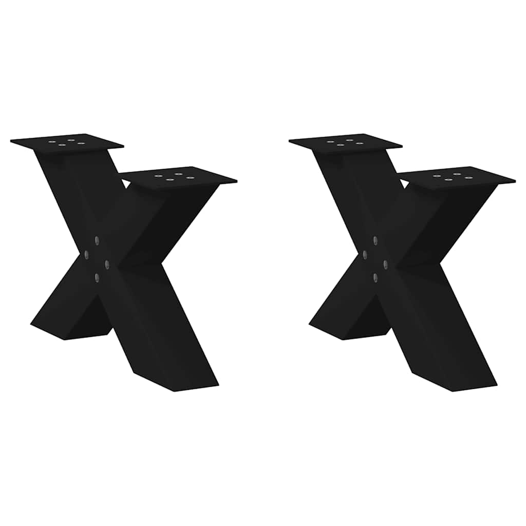 vidaXL Eettafelpoten 2 st X-vormig 50x(72-73) cm staal zwart