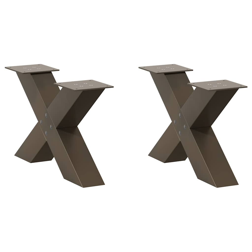 vidaXL Eettafelpoten 2 st X-vormig 50x(72-73) cm staal zwart