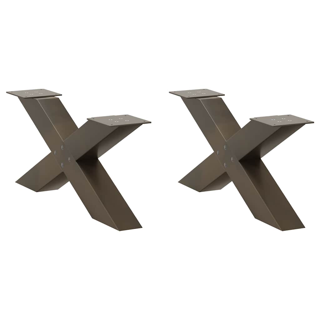vidaXL Eettafelpoten 2 st X-vormig 50x(72-73) cm staal zwart