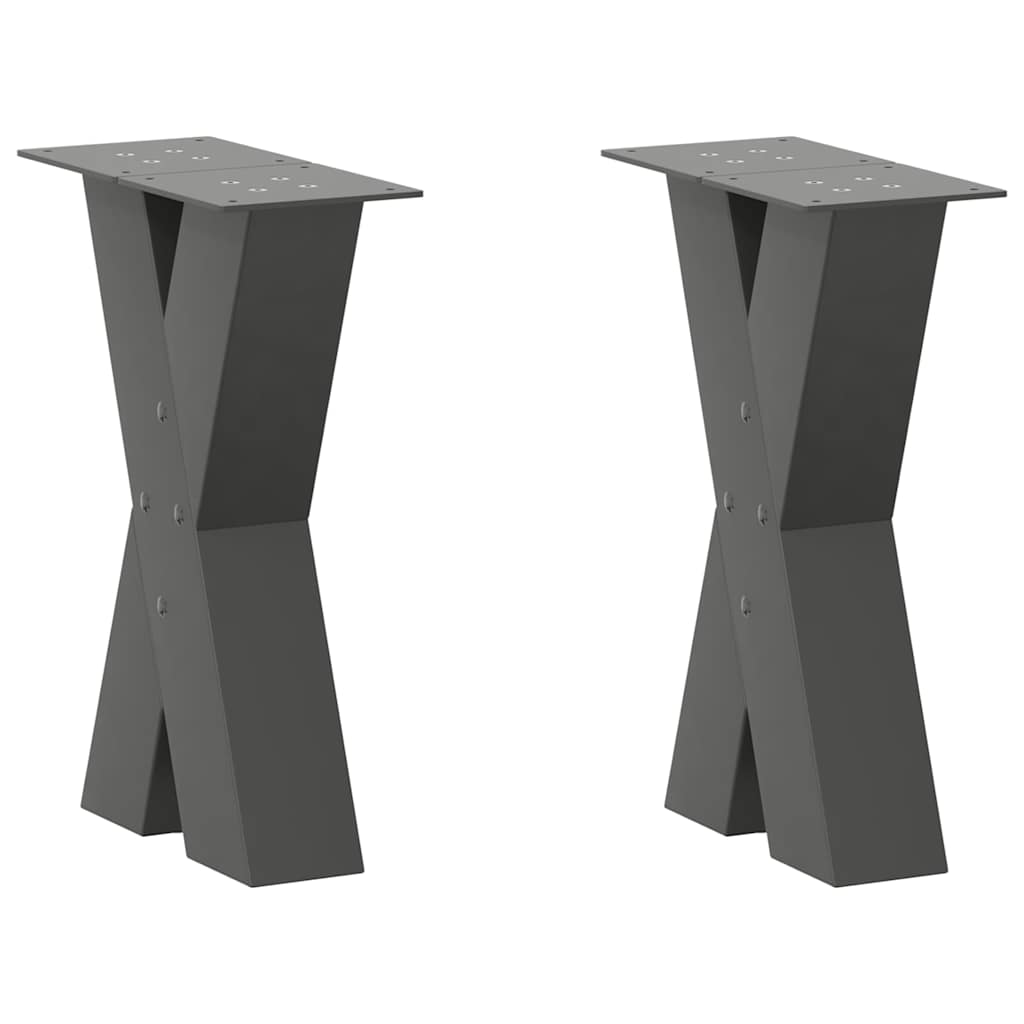 vidaXL Eettafelpoten 2 st X-vormig 50x(72-73) cm staal zwart
