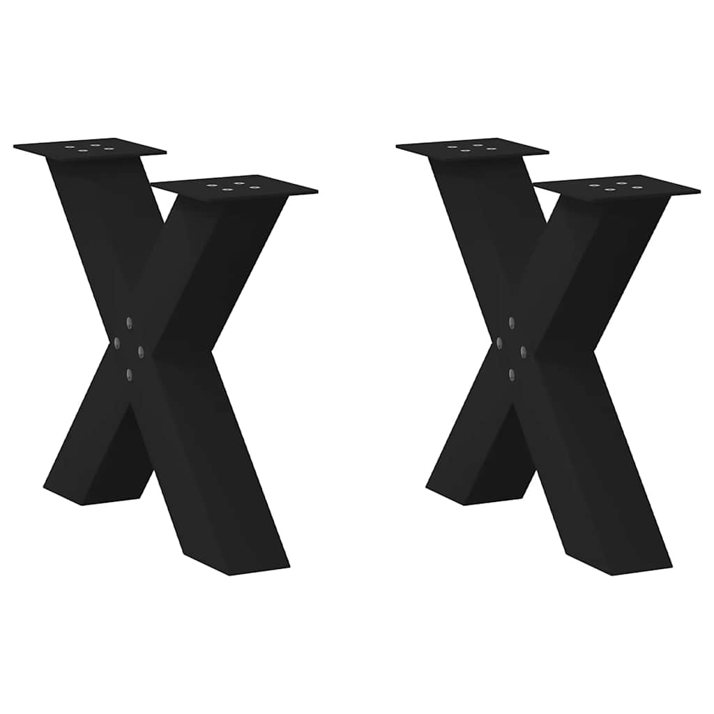 vidaXL Eettafelpoten 2 st X-vormig 50x(72-73) cm staal zwart