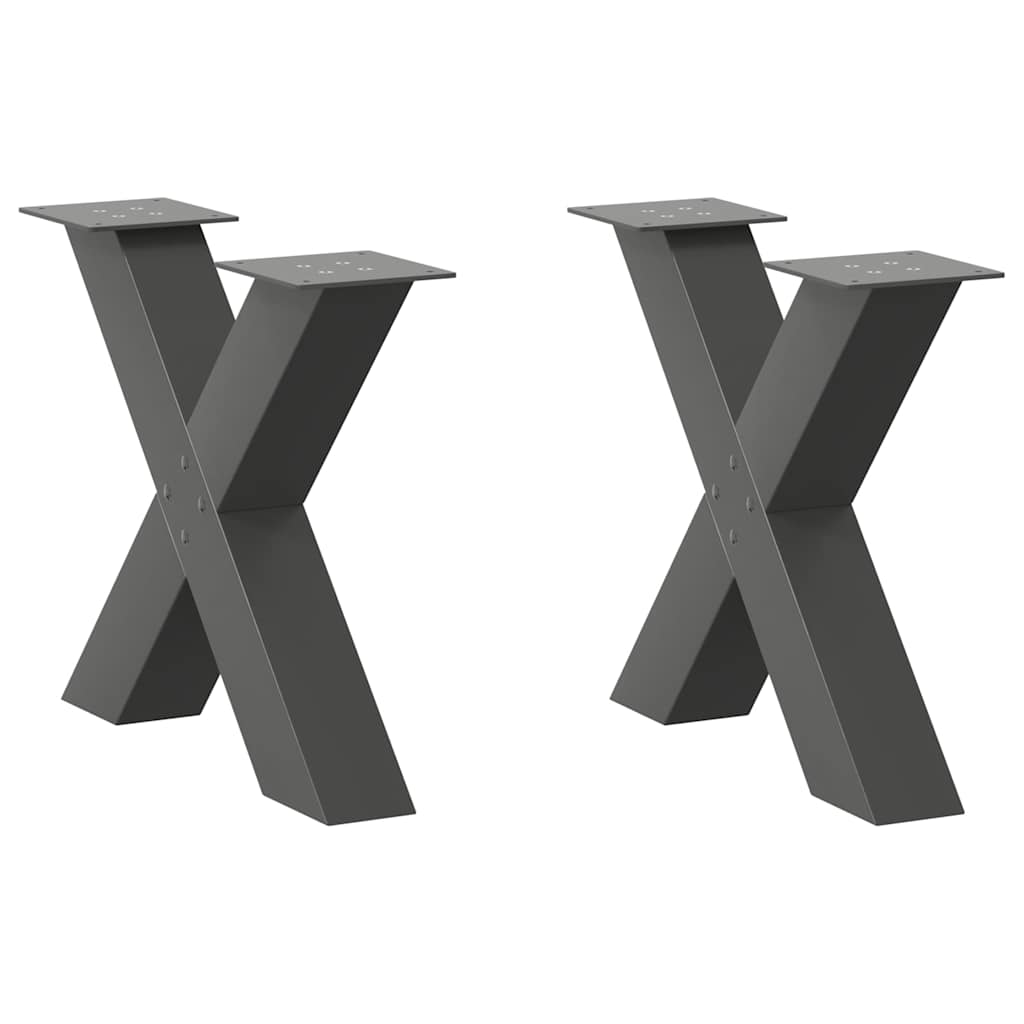 vidaXL Eettafelpoten 2 st X-vormig 50x(72-73) cm staal zwart