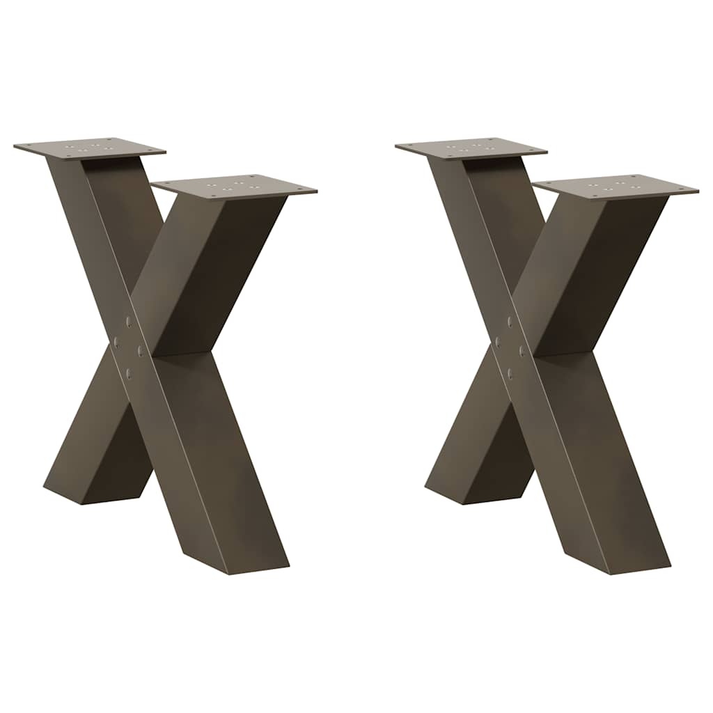 vidaXL Eettafelpoten 2 st X-vormig 50x(72-73) cm staal zwart