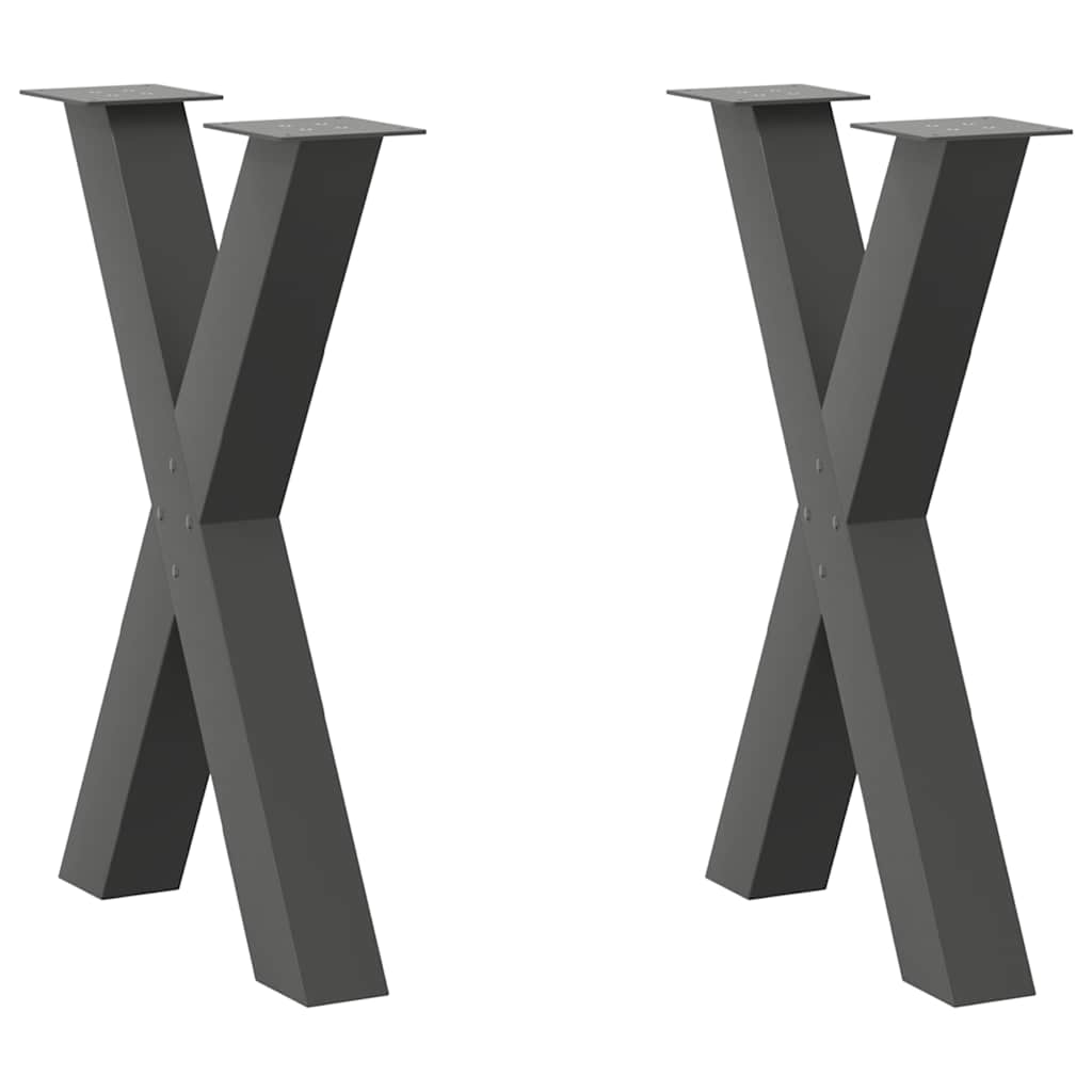 vidaXL Eettafelpoten 2 st X-vormig 50x(72-73) cm staal zwart