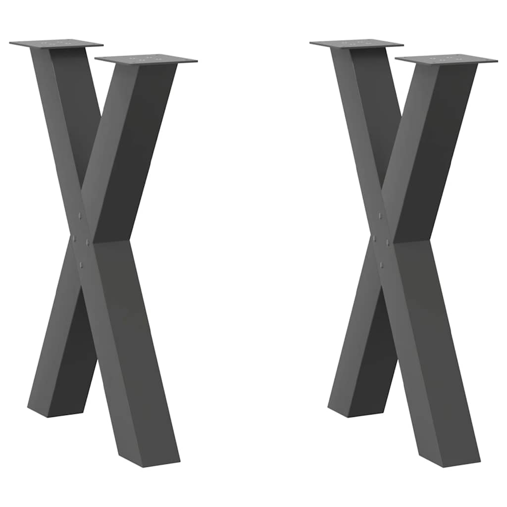 vidaXL Eettafelpoten 2 st X-vormig 50x(72-73) cm staal zwart