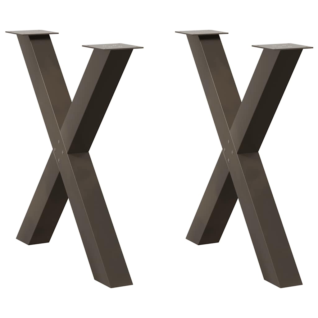 vidaXL Eettafelpoten 2 st X-vormig 50x(72-73) cm staal zwart