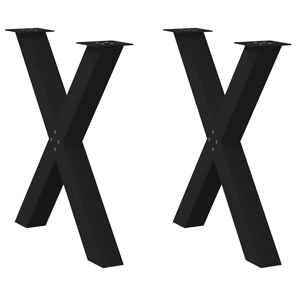 vidaXL Eettafelpoten 2 st X-vormig 50x(72-73) cm staal zwart