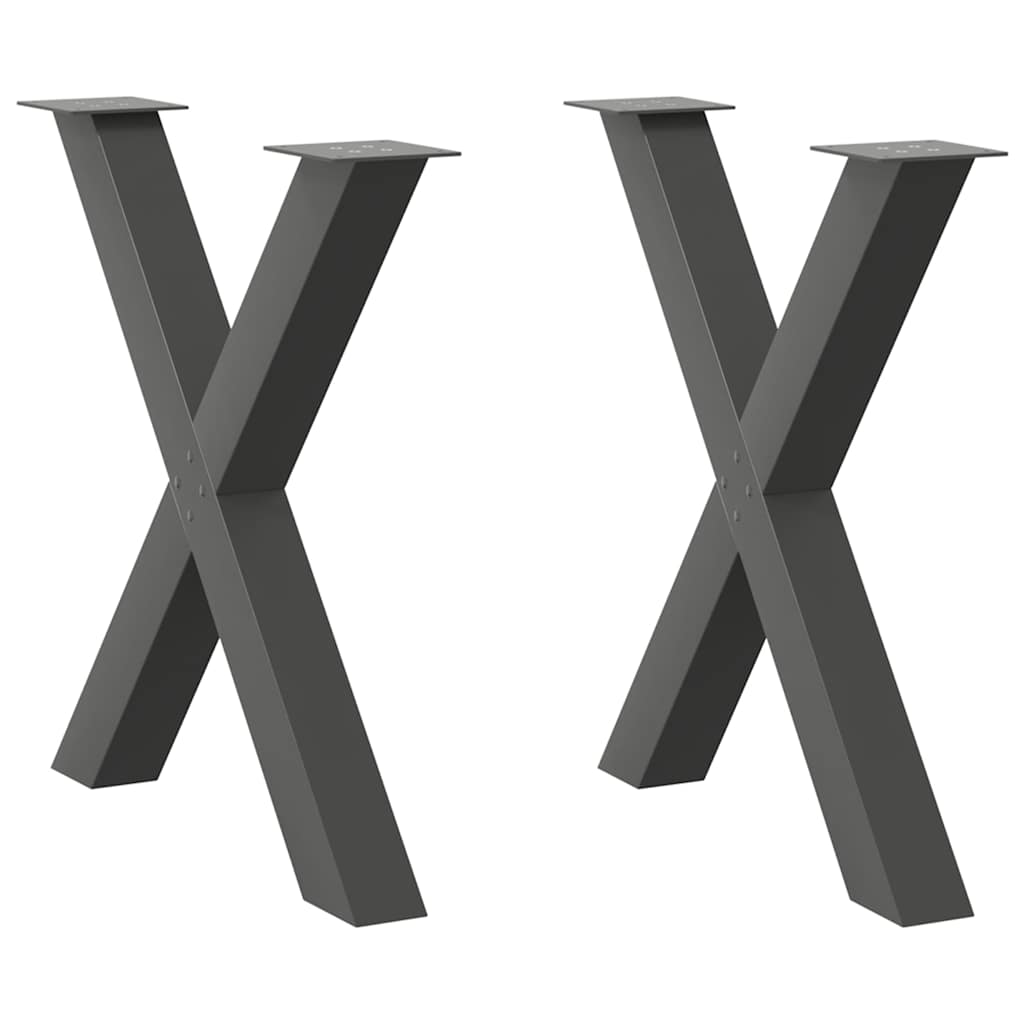 vidaXL Eettafelpoten 2 st X-vormig 50x(72-73) cm staal zwart