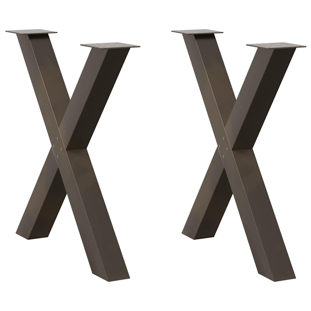 vidaXL Eettafelpoten 2 st X-vormig 50x(72-73) cm staal zwart