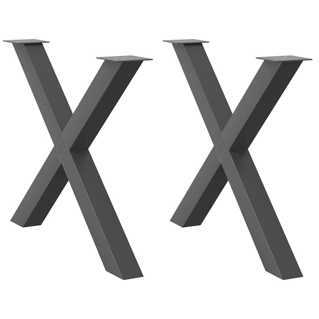 vidaXL Eettafelpoten 2 st X-vormig 50x(72-73) cm staal zwart