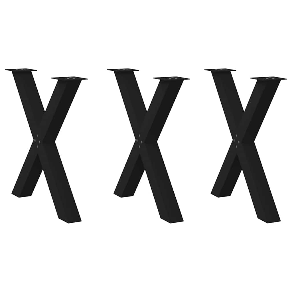 vidaXL Eettafelpoten 2 st X-vormig 50x(72-73) cm staal zwart