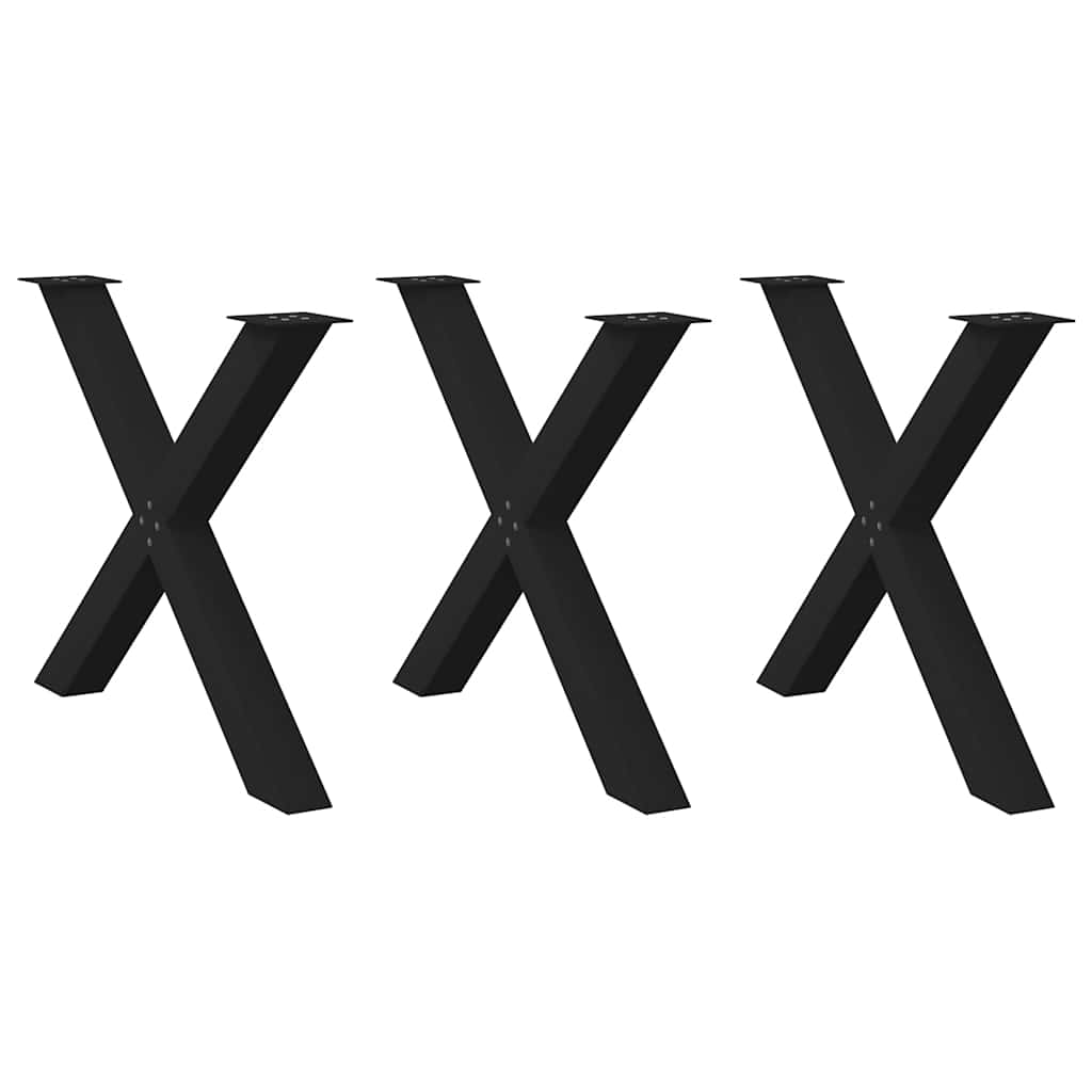 vidaXL Eettafelpoten 2 st X-vormig 50x(72-73) cm staal zwart