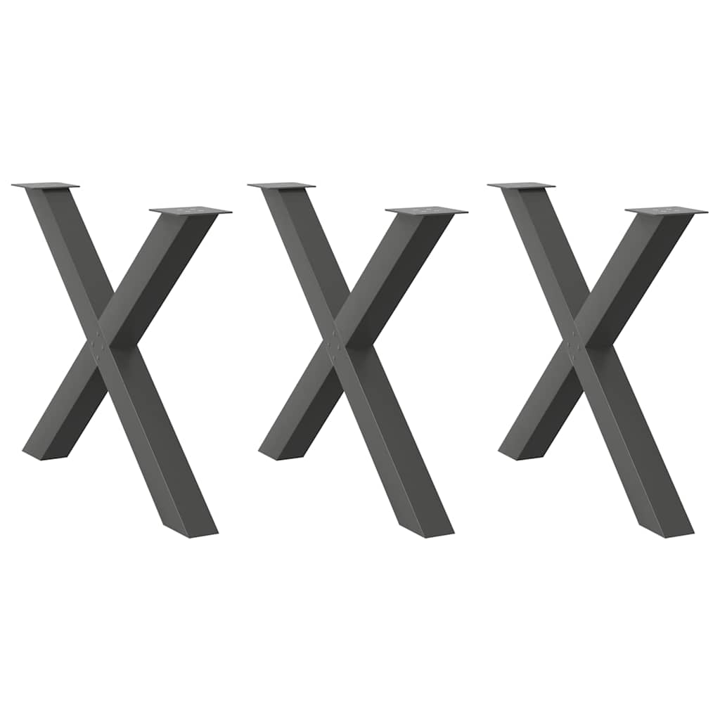 vidaXL Eettafelpoten 2 st X-vormig 50x(72-73) cm staal zwart