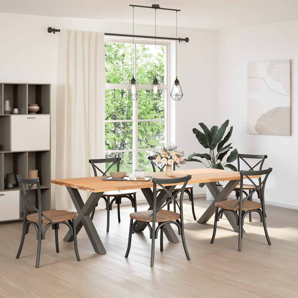 vidaXL Eettafelpoten 2 st X-vormig 50x(72-73) cm staal zwart
