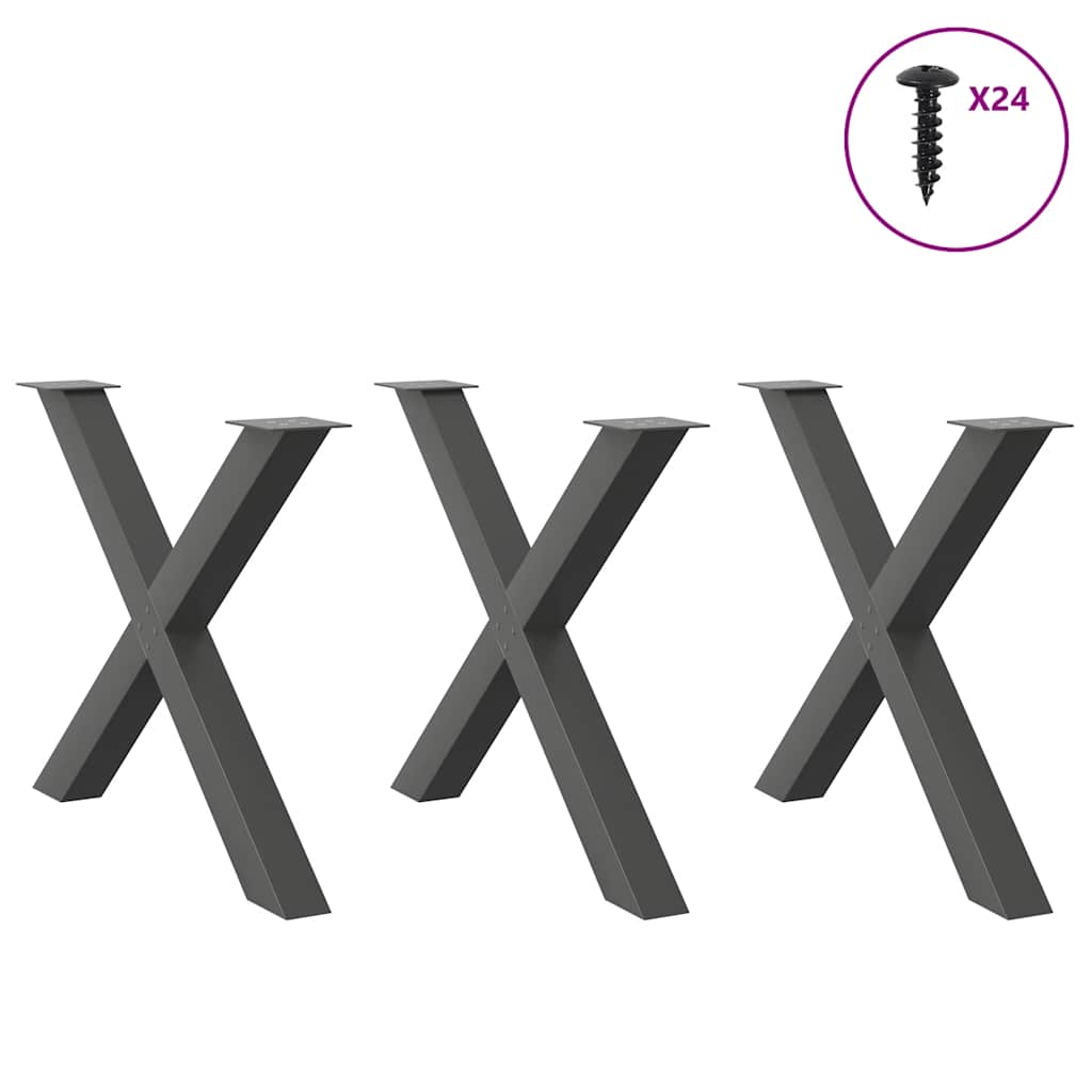 vidaXL Eettafelpoten 2 st X-vormig 50x(72-73) cm staal zwart