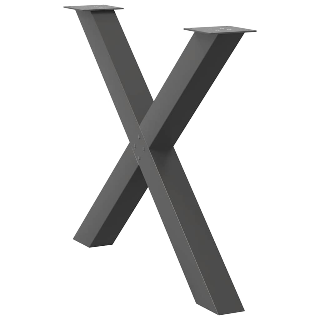 vidaXL Eettafelpoten 2 st X-vormig 50x(72-73) cm staal zwart