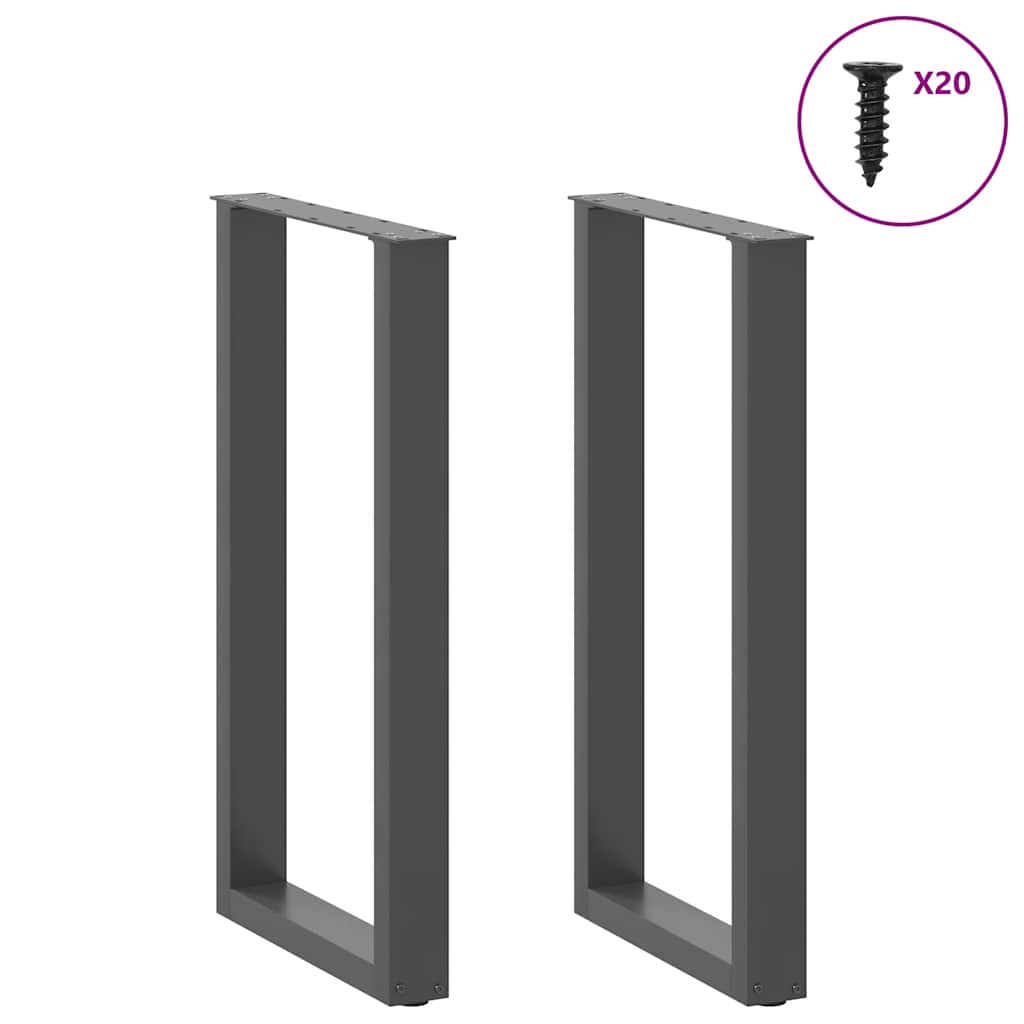 vidaXL Eettafelpoten 2 st U-vormig 90x(72-73) cm staal wit