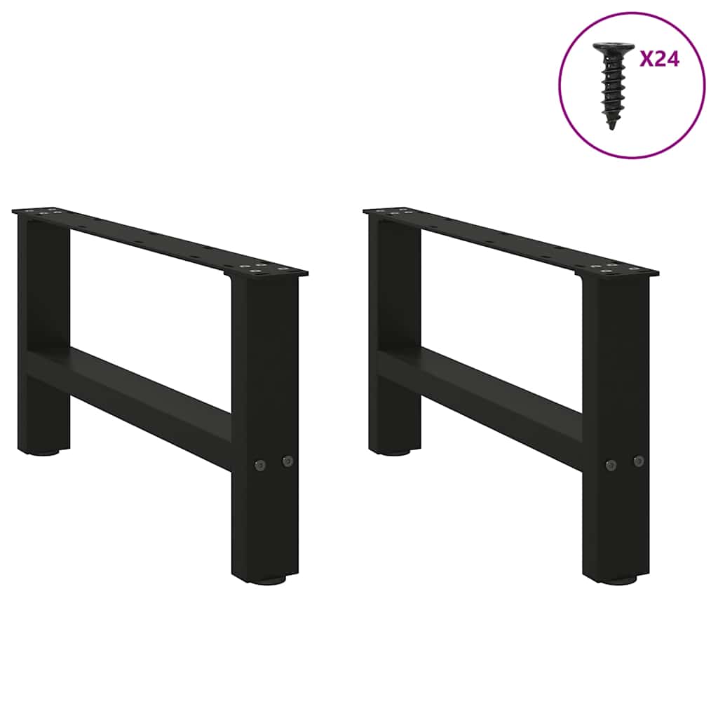 vidaXL Eettafelpoten 2 st 60x(72-73) cm staal zwart