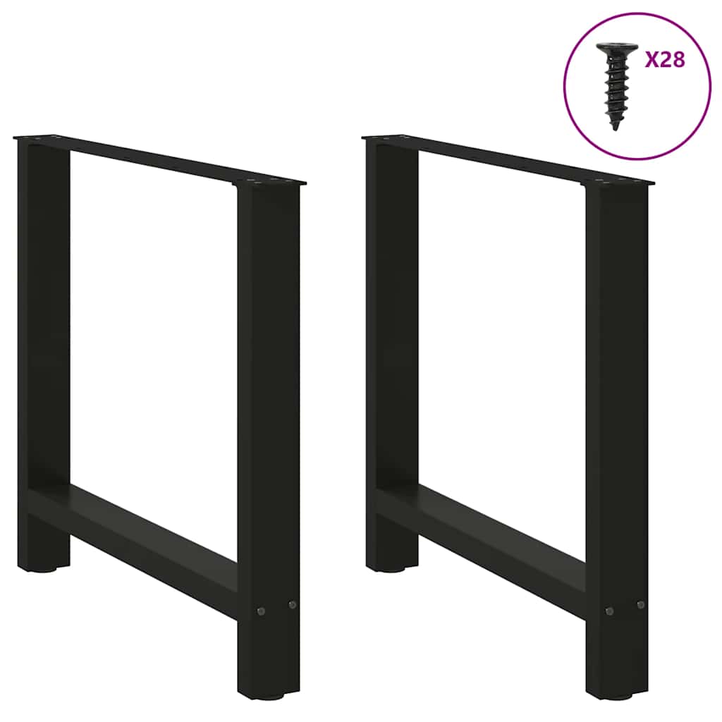 vidaXL Eettafelpoten 2 st 60x(72-73) cm staal zwart