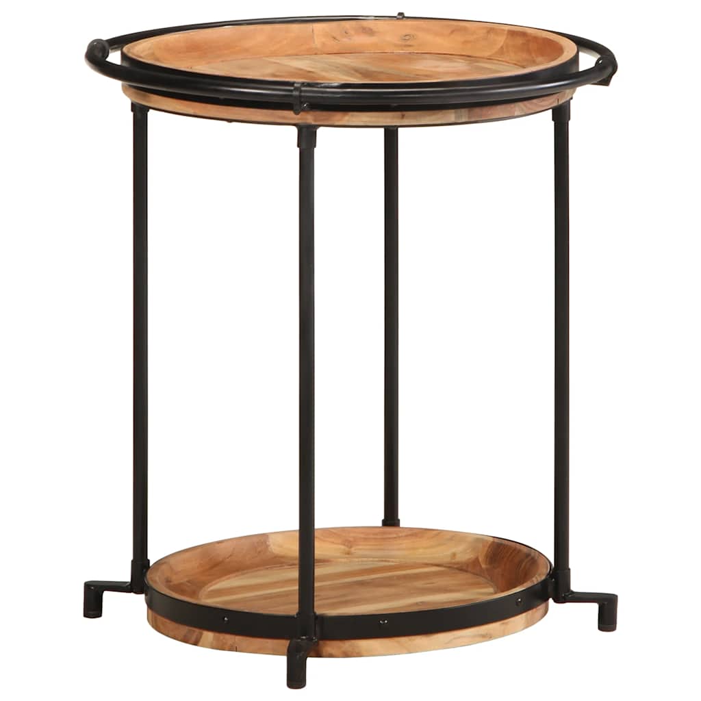 vidaXL Bijzettafel Ø55x60 cm massief mangohout - Aashly