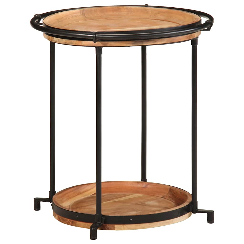 vidaXL Bijzettafel Ø55x60 cm massief mangohout - Aashly