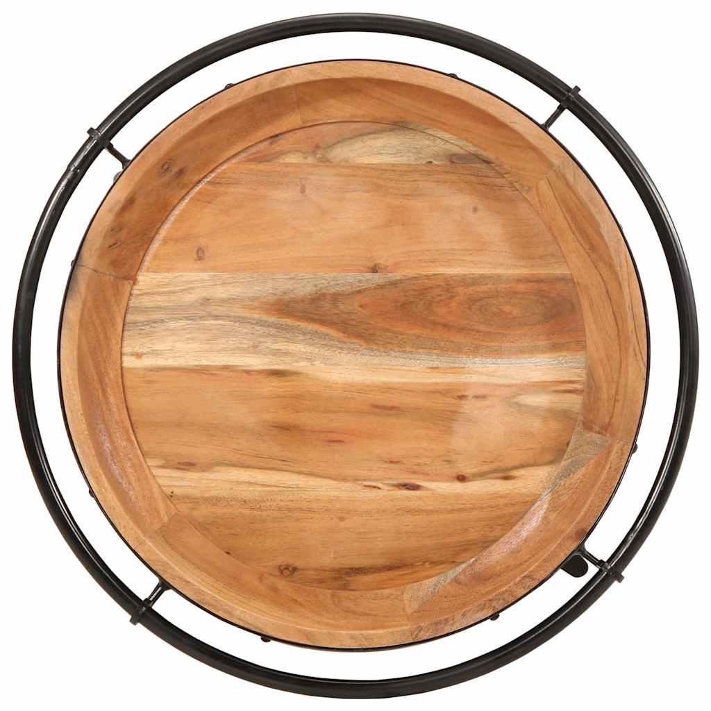 vidaXL Bijzettafel Ø55x60 cm massief mangohout - Aashly