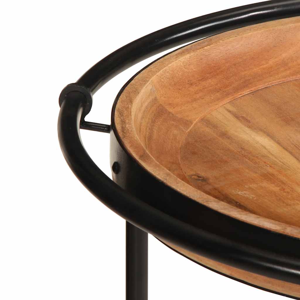 vidaXL Bijzettafel Ø55x60 cm massief mangohout - Aashly