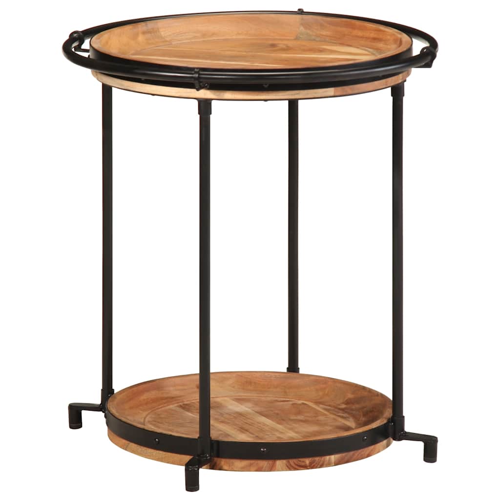 vidaXL Bijzettafel Ø55x60 cm massief mangohout - Aashly