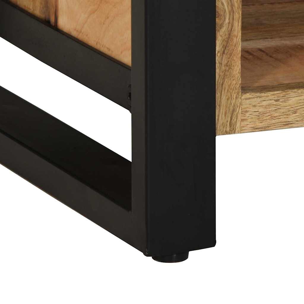vidaXL Schoenenbank 100x40x50 cm Massief Houten Ruig Mango