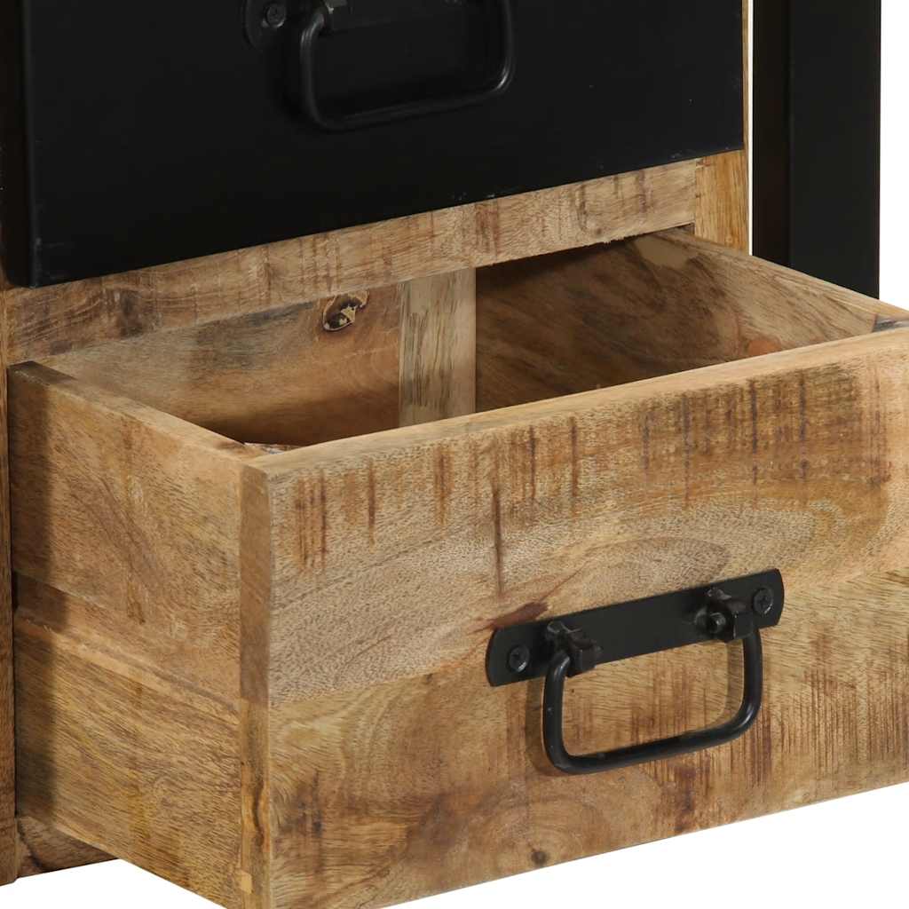 vidaXL Nachtkastje 40x35x40 cm massief ruw mangohout - Aashly