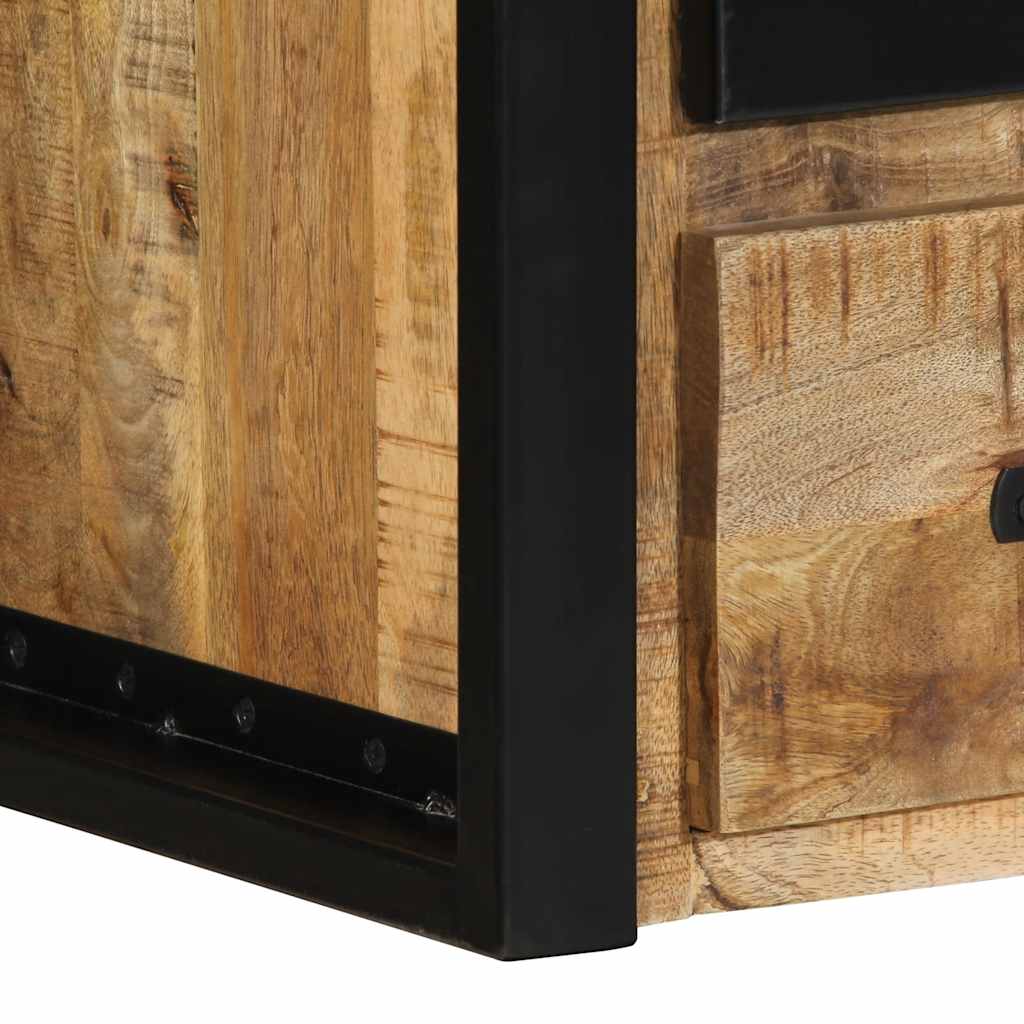 vidaXL Nachtkastje 40x35x40 cm massief ruw mangohout - Aashly