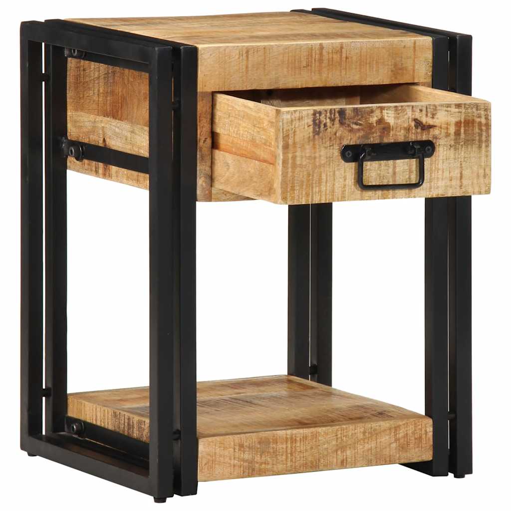 vidaXL Nachtkastjes 2 st 40x35x50 cm massief ruw hout mango - Aashly