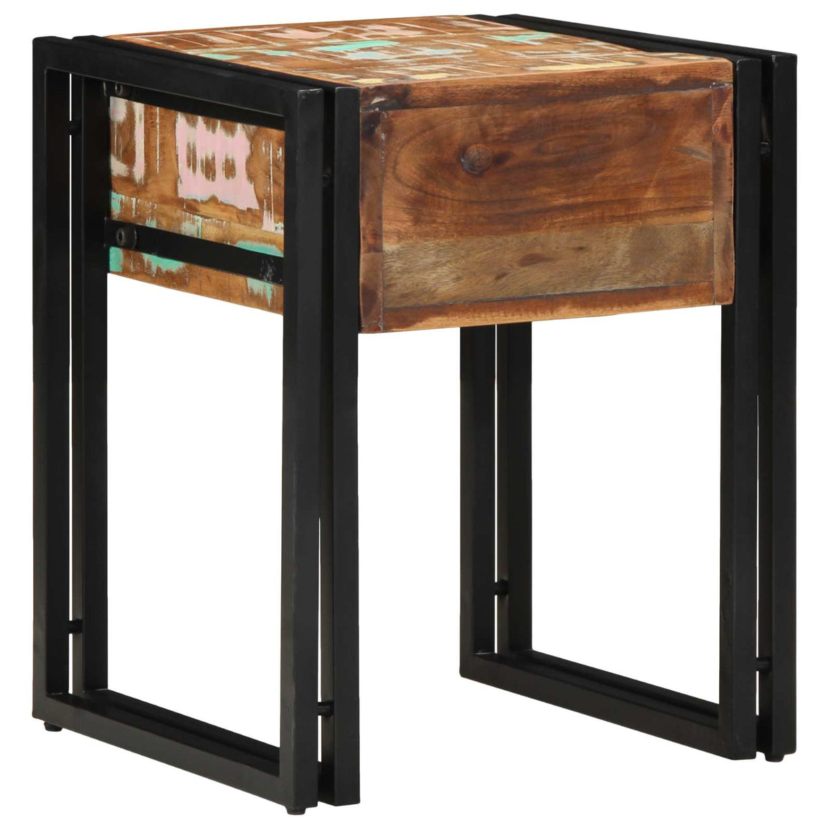 vidaXL Bijzettafel 40x40x50 cm massief ruw mangohout